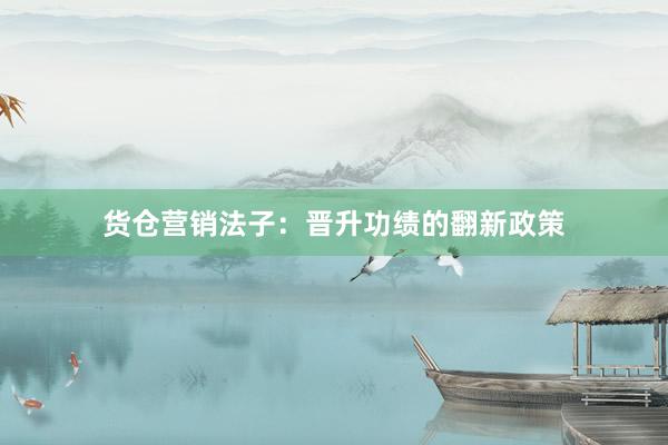 货仓营销法子：晋升功绩的翻新政策